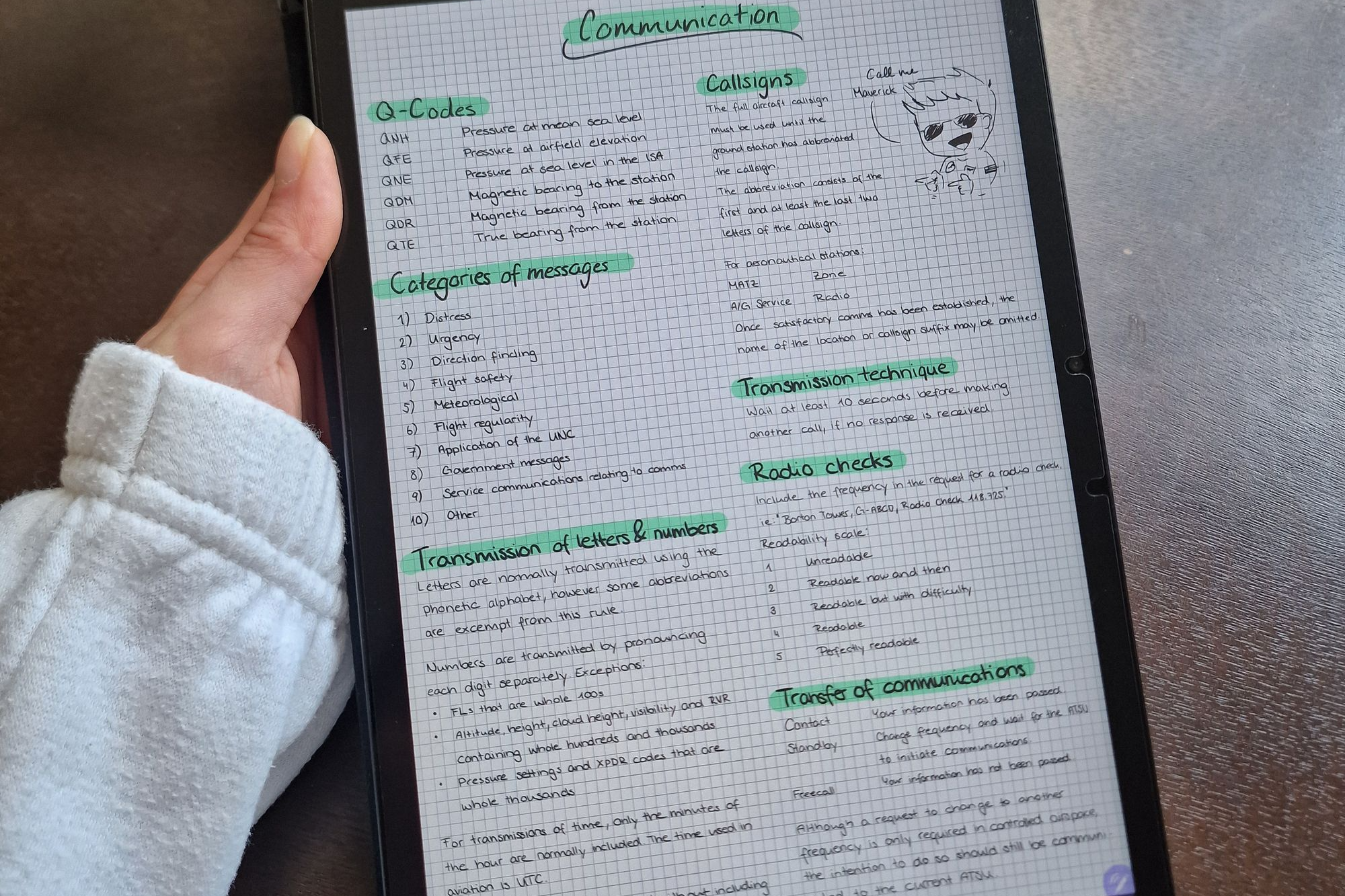 Handwritten notes in the Notewise app